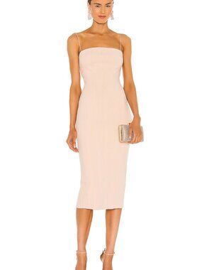 Misha X REVOLVE Irisa Dress | blush nude midi dress